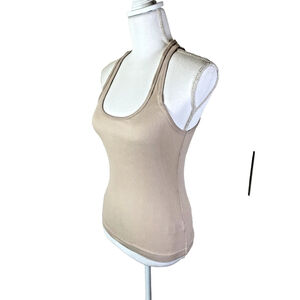 Agolde Ribbed Knit Racerback Bianca Tank Top in Fair Women's Sz S